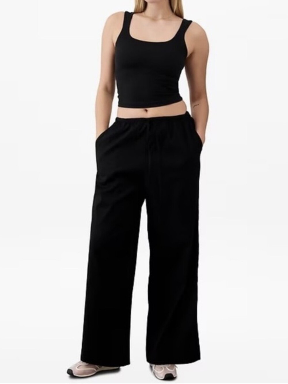 Athleta Paradise Black Wide Leg Pants Size Medium